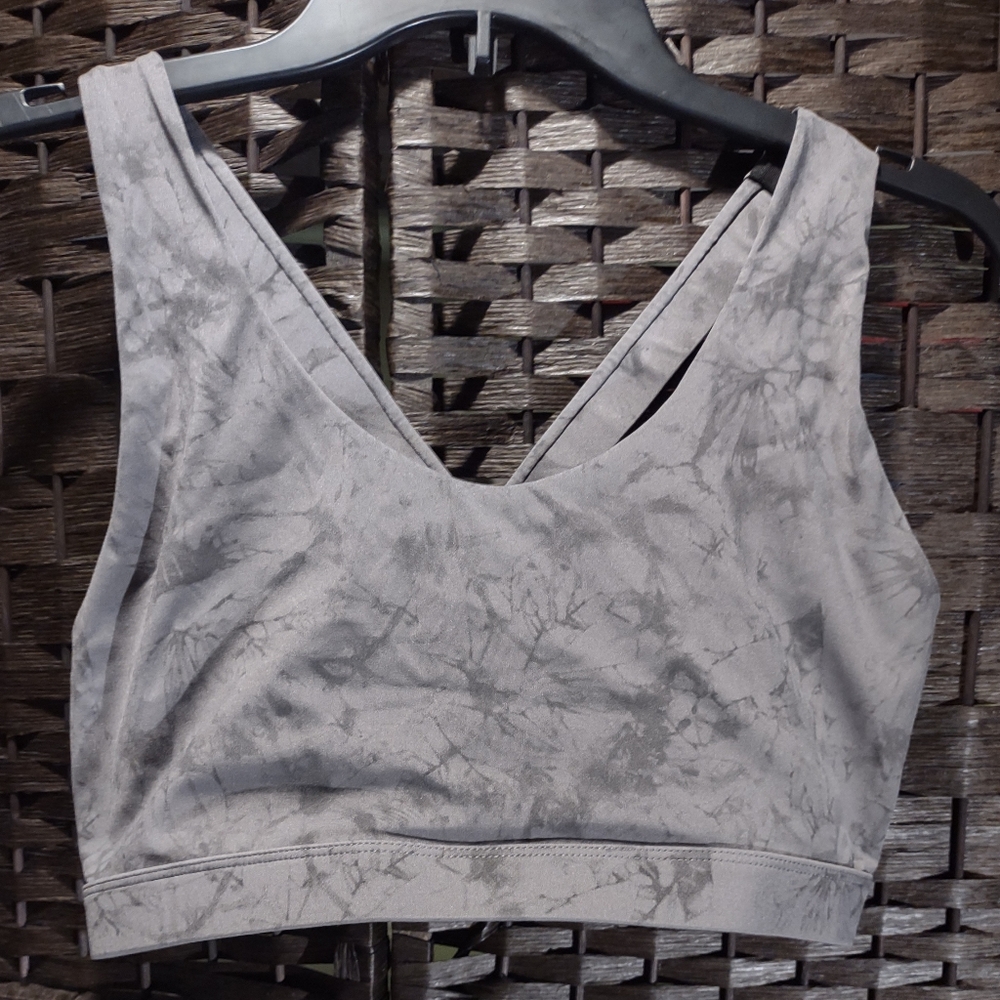 RUNNING GIRL Full Coverage Sports Bra gray marble print Size XL